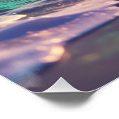 Ozeanstrand mit violettem Seestern Poster (Ecke)