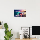 Ozeanstrand mit violettem Seestern Poster (Heimbüro)