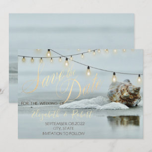 Ozeanstrand Muschel Lichterkette  Save The Date