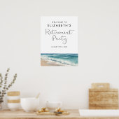 Ozeanstrand-Ruhestandsfeier-Willkommensschild Poster (Küche)