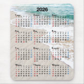Ozeanstrand Sand 2026 Kalender  Mousepad (Vorne)