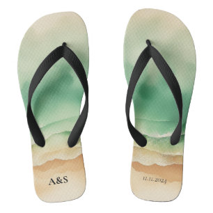 Ozeanstrand SOMMER Aquarell Elegant Badesandalen
