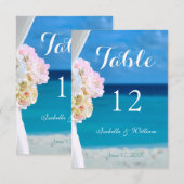 Ozeanstrand Sommerhochzeit Tischnummer (Vorne/Hinten)