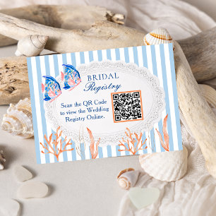 Ozeanstrand-Themen-QR-Code-Braut- Shower-Registry Begleitkarte
