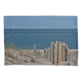 Ozeanstrand und Strandzaun Kissenbezug