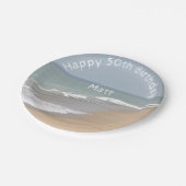 Ozeanstrand und -wellen pappteller (Schrägansicht)