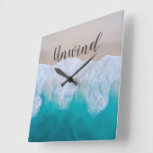 Ozeanstrand-Wanduhr "Unwind" Quadratische Wanduhr (Winkel)