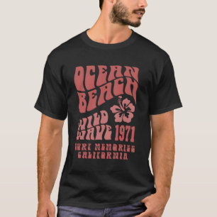 Ozeanstrandwald surf ästhetische Worte auf der Rüc T-Shirt