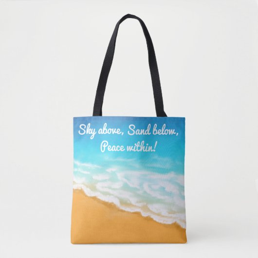 Ozeanstrandwellen Tasche (Vorderseite)
