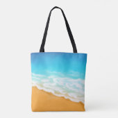 Ozeanstrandwellen Tasche (Rückseite)