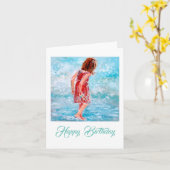 Ozeanstroll-Geburtstags-Karte Karte (Gelbe Blume)