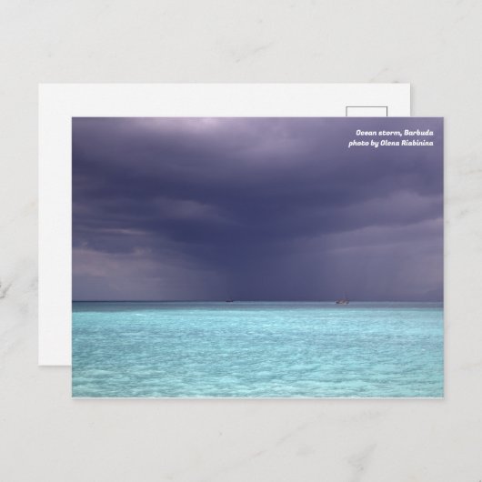 Ozeansturm in Barbuda Postkarte (Vorne/Hinten)