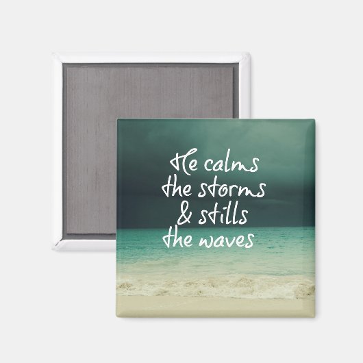 Ozeansturm mit Gottes Zitat Magnet (Vorderseite/Rückseite)