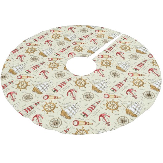 Ozeanszene Polyester Weihnachtsbaumdecke (Schrägansicht)