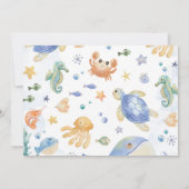 Ozeantiere Junge unter dem Meer Geburtstag Foto Dankeskarte (Rückseite)