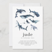 Ozeantiere zum Geburtstag Einladung (Vorderseite)