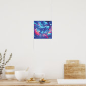 Ozeanträume psychedelischer Wal Poster (Küche)