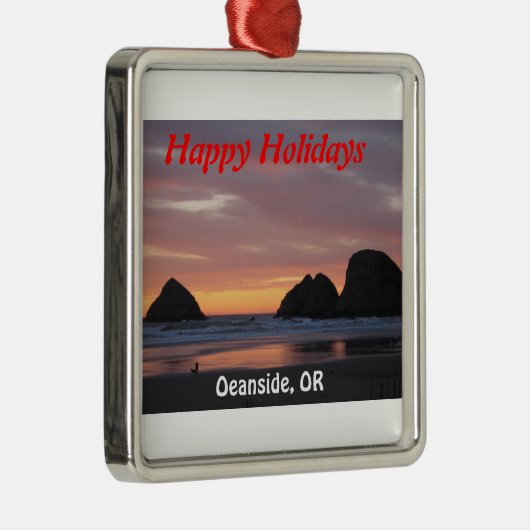 Ozeanufer, Oregon Ordiment Silbernes Ornament (Rechts)