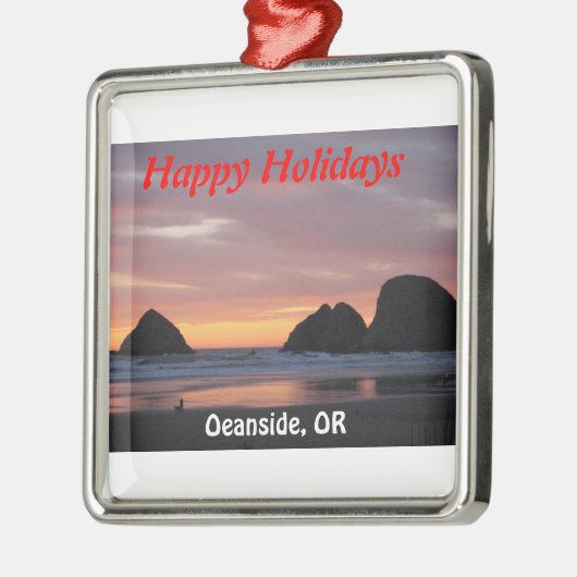 Ozeanufer, Oregon Ordiment Silbernes Ornament (Links)
