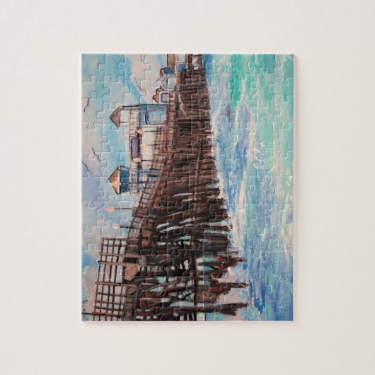 Ozeanufer-Pier-Malerei-Puzzlespiel Puzzle (Vertikal)