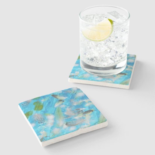 Ozeanvögel Steinuntersetzer (Seitenansicht)