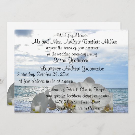 Ozeanwache Hochzeit Einladung (Vorne/Hinten)