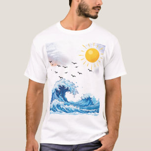 Ozeanwelle – Blaue Meeres-Surf-Kunst T-Shirt