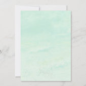 Ozeanwelle: Grüne Hochzeitseinladung Einladung (Rückseite)