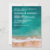 Ozeanwelle, Hochzeit am Strand Einladung (Vorderseite)