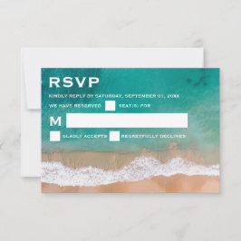 Ozeanwelle, Hochzeit am Strand RSVP Karte