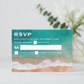 Ozeanwelle, Hochzeit am Strand RSVP Karte (Stehend Vorderseite)