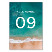 Ozeanwelle, Hochzeit am Strand Tischnummer (Rückseite)