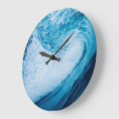 Ozeanwelle in Blüten Große Wanduhr (Winkel)