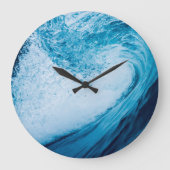 Ozeanwelle in Blüten Große Wanduhr (Vorderseite)