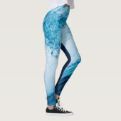 Ozeanwelle in Blüten Leggings (Rechts)