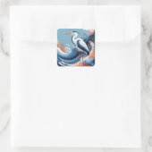 Ozeanwelle Reiher Aufkleber (Tasche)