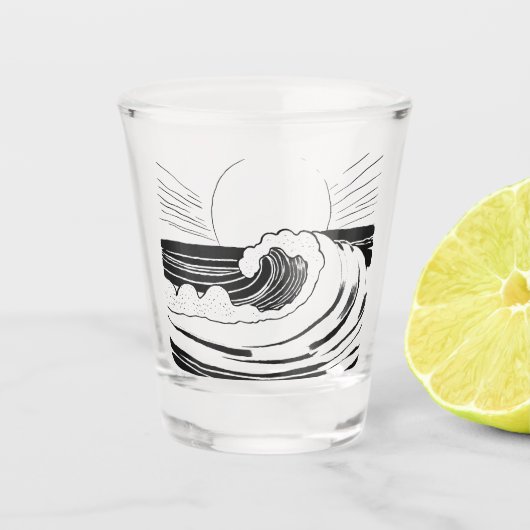 Ozeanwelle Schnapsglas (Vorderseite)