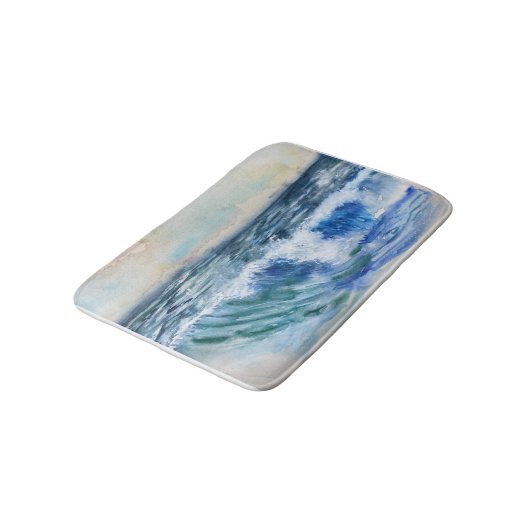 Ozeanwellen Bath Matt Badematte (Schrägansicht)