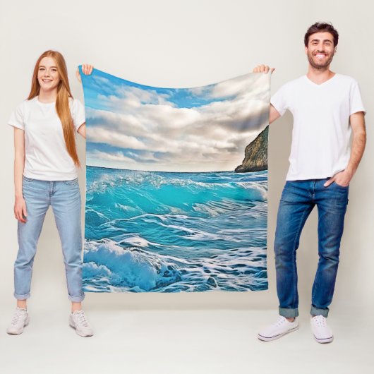 Ozeanwellen: Blaues Horizont Fleecedecke (Beispiel)
