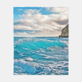 Ozeanwellen: Blaues Horizont Fleecedecke (Vorderseite)
