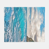 Ozeanwellen: Blaues Horizont Fleecedecke (Vorderseite (Horizontal))