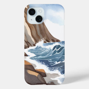 Ozeanwellen brechen   Küstenstrand Wasserfarben Case-Mate iPhone Hülle