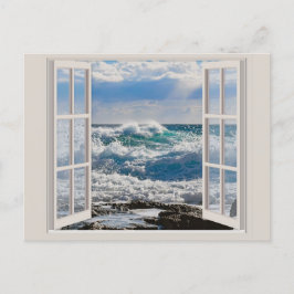 Ozeanwellen Einströmender Gezeitenkarte Postkarte