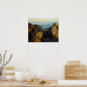 Ozeanwellen-Felsen Poster (Küche)