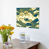 Ozeanwellen Gold Fohlen mit dunkelblauem Hintergru Foliendrucke (Ablage(Küche))