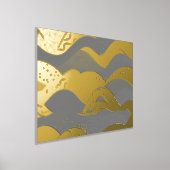 Ozeanwellen Gold Fohlen mit dunkelgrauem Hintergru Foliendrucke (Ablage )