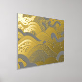 Ozeanwellen Gold Fohlen mit dunkelgrauem Hintergru Foliendrucke (Ablage )