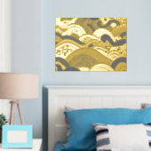 Ozeanwellen Gold Fohlen mit dunkelgrauem Hintergru Foliendrucke (In Situ (Schlafzimmer))