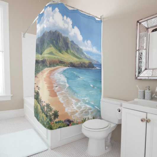 Ozeanwellen Hawaii Duschvorhang (Beispiel)