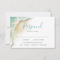 Ozeanwellen-Hochzeit Türkisblaue Antwort RSVP